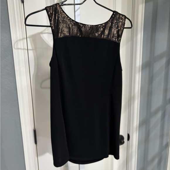 Narciso Rodriguez For Design Nation XS Black Gold Copper Sequin Tank Top Blouse. - Picture 3 of 5